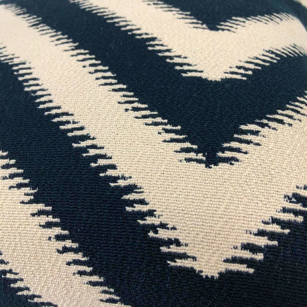 Camberwell Black Beige Serrated Chevron Pillow Cover - Modern Geometric Throw Pillow Case for Sofa, Bed, Couch Decor - Home & Living Room Accessories