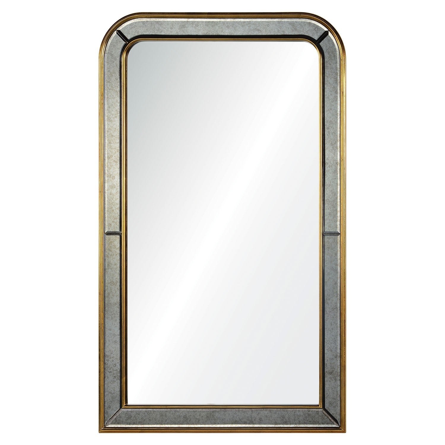 Barclay Butera Phillipe Burnished Gold Leaf Framed Wall Mirror - Elegant Home Decor for Living Room, Bedroom & Entryway