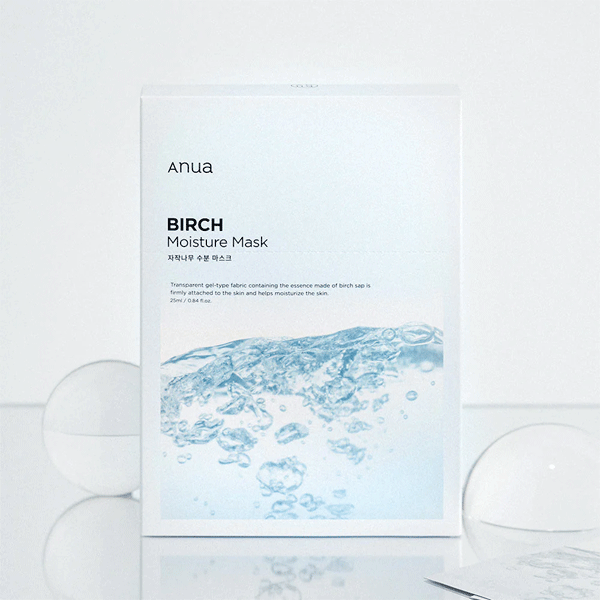 Anua Birch Moisture Mask Set - Hydrating Facial Sheet Masks 25ml x 10 Pack for Glowing Skin | Korean Skincare Routine, Spa Day at Home, Self-Care Gift