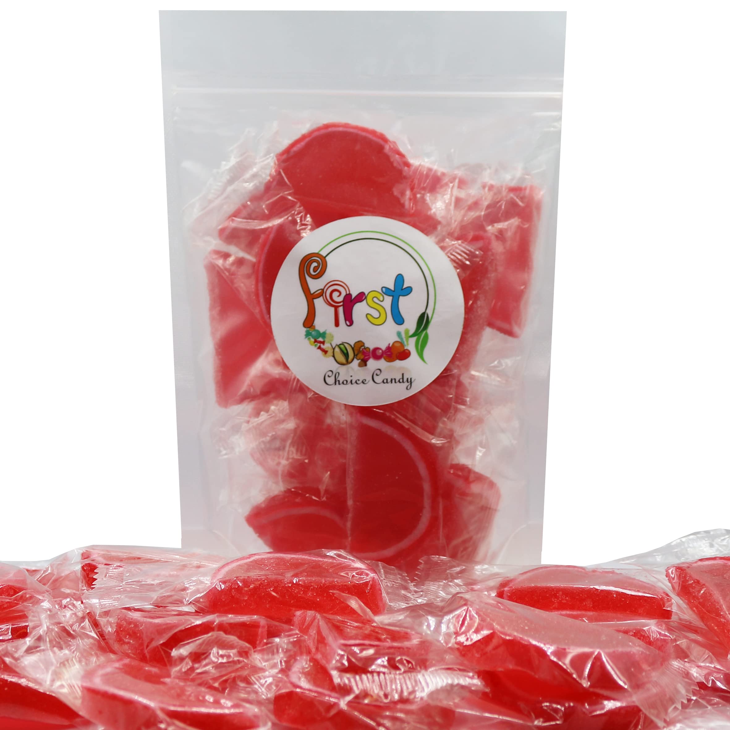 Strawberry Jelly Fruit Slices Gummy Candy - 2 Pound Bulk Pack, Individually Wrapped - Perfect for Halloween Treats, Party Favors & Office Snacks