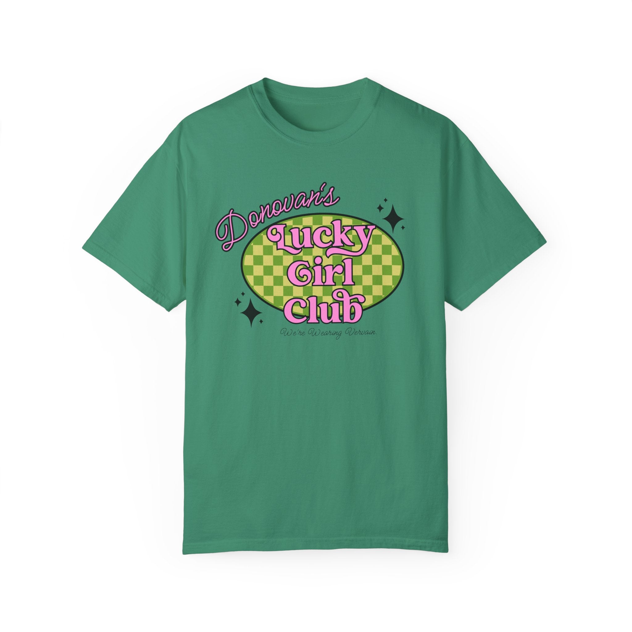 Donovan's Lucky Girl's Club T-Shirt for Women | Cute Graphic Tee | Soft Cotton Casual Top | Perfect for Girls' Night Out, Birthday Parties & Everyday Wear