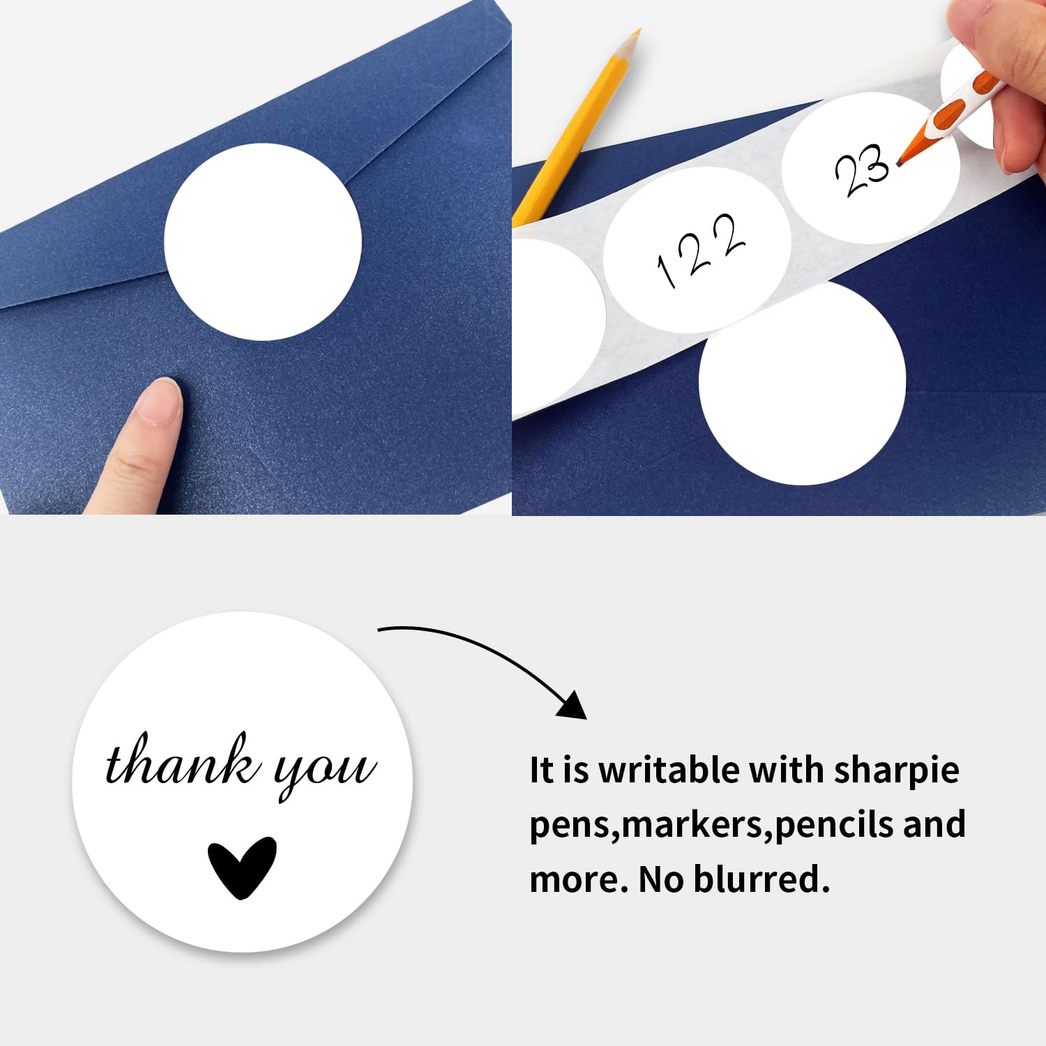 STARLIBOO 1.5 Inch Blank Dot Stickers - 1000Pcs White Round Price Stickers (2 Rolls) - Writable Circle Labels for Office, Garage Sale, Yard Sale - Perfect for Pricing, Organizing & DIY Crafts