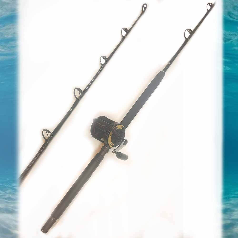 Shimano TLD25 Fishing Reel & Capt. Harry's 5FT 8IN CHSU3058 Conventional Rod Combo - Saltwater & Offshore Fishing Gear for Trolling & Bottom Fishing