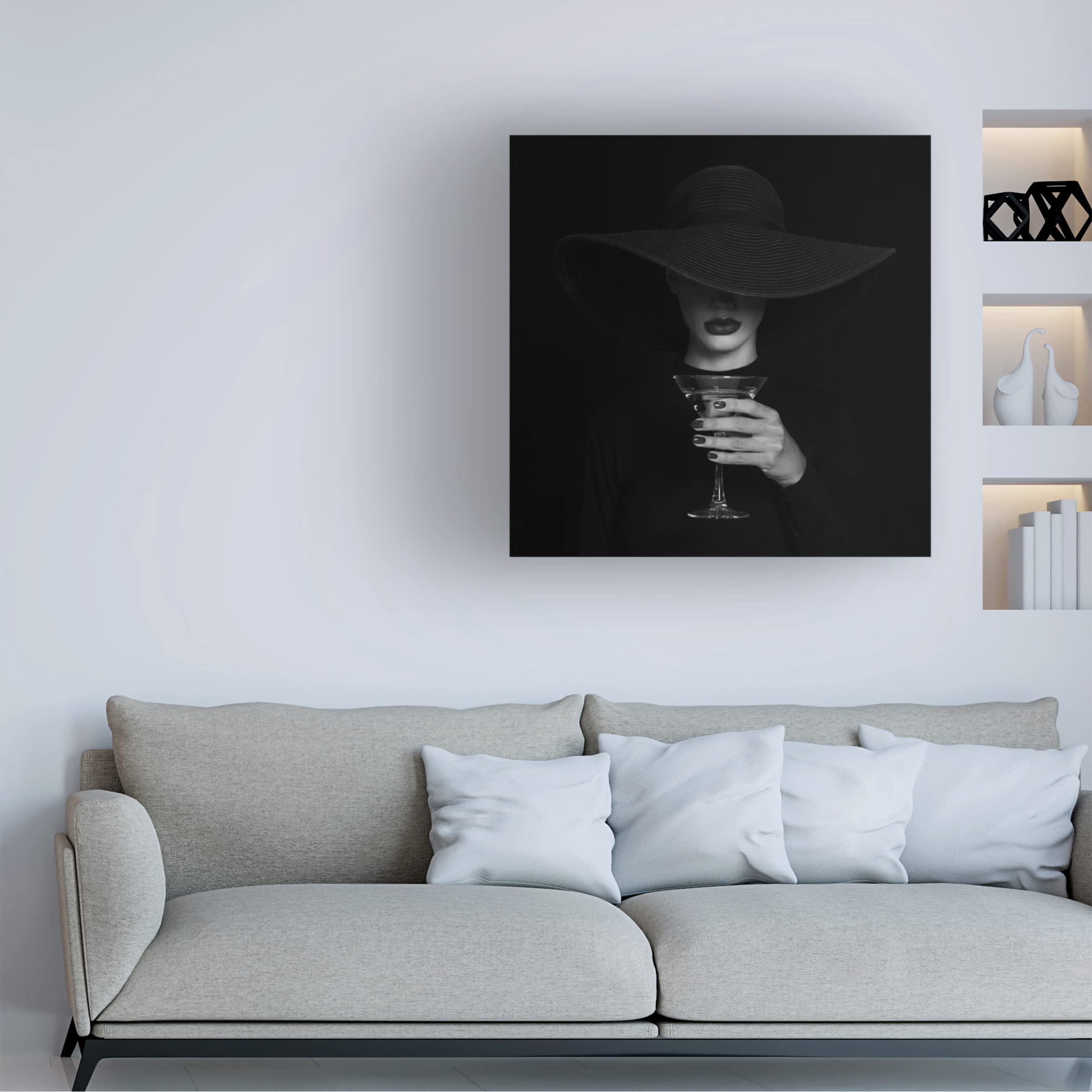 Trademark Fine Art 'A Martini Glass' Canvas Wall Art Print by Refat - Elegant Home Bar Decor for Living Room, Dining Area & Office
