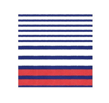 Breton Stripe Paper Cocktail Napkins - 100 Count Premium Party Napkins for Drinks, Weddings & Entertaining - Elegant Disposable Napkin Box for Home Bars, Cocktail Parties & Special Events