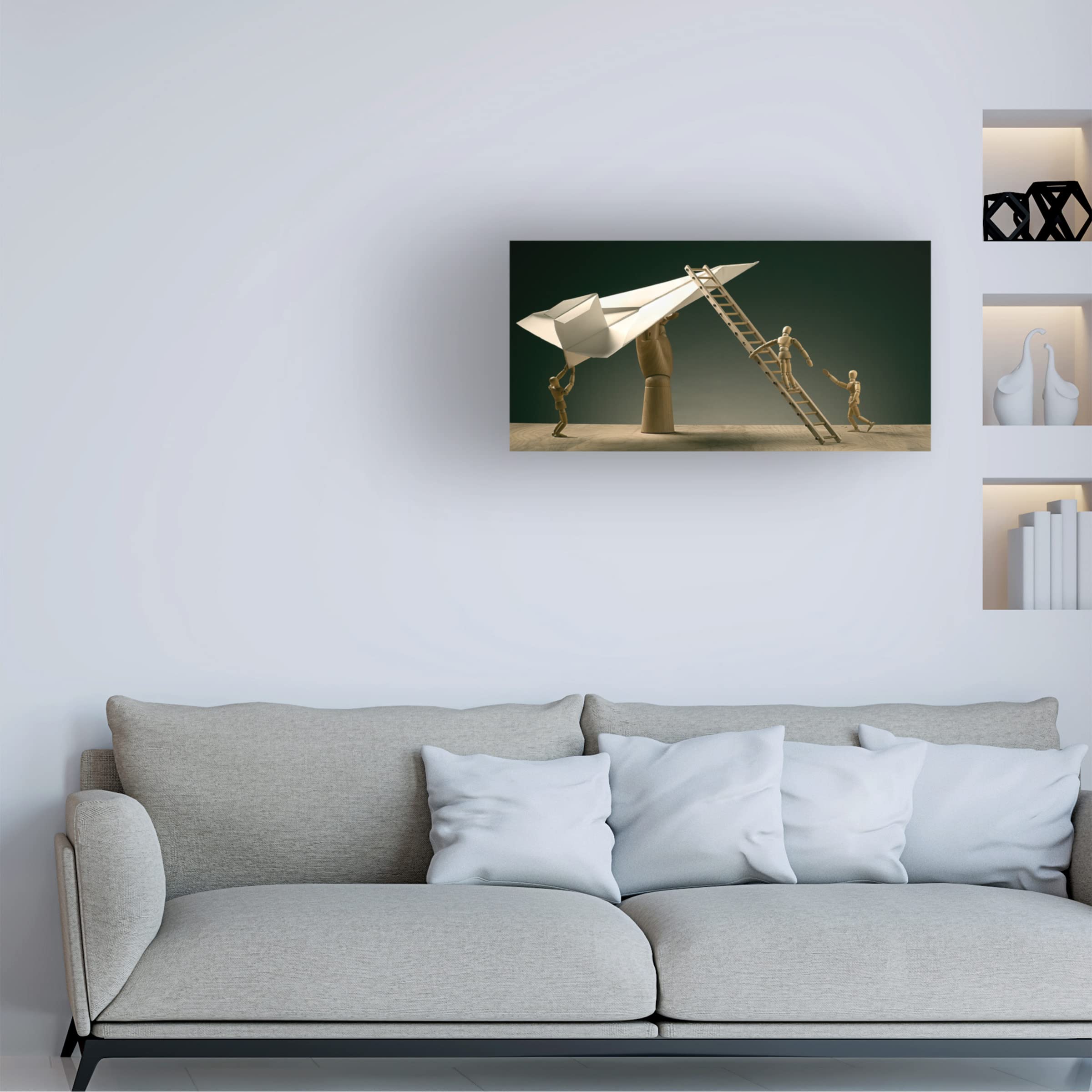 Trademark Fine Art 'Pre Flight Inspection' Aviation Canvas Wall Art by Timothy Tichy - Perfect for Pilot Gifts, Man Cave Decor & Airplane Themed Home Office