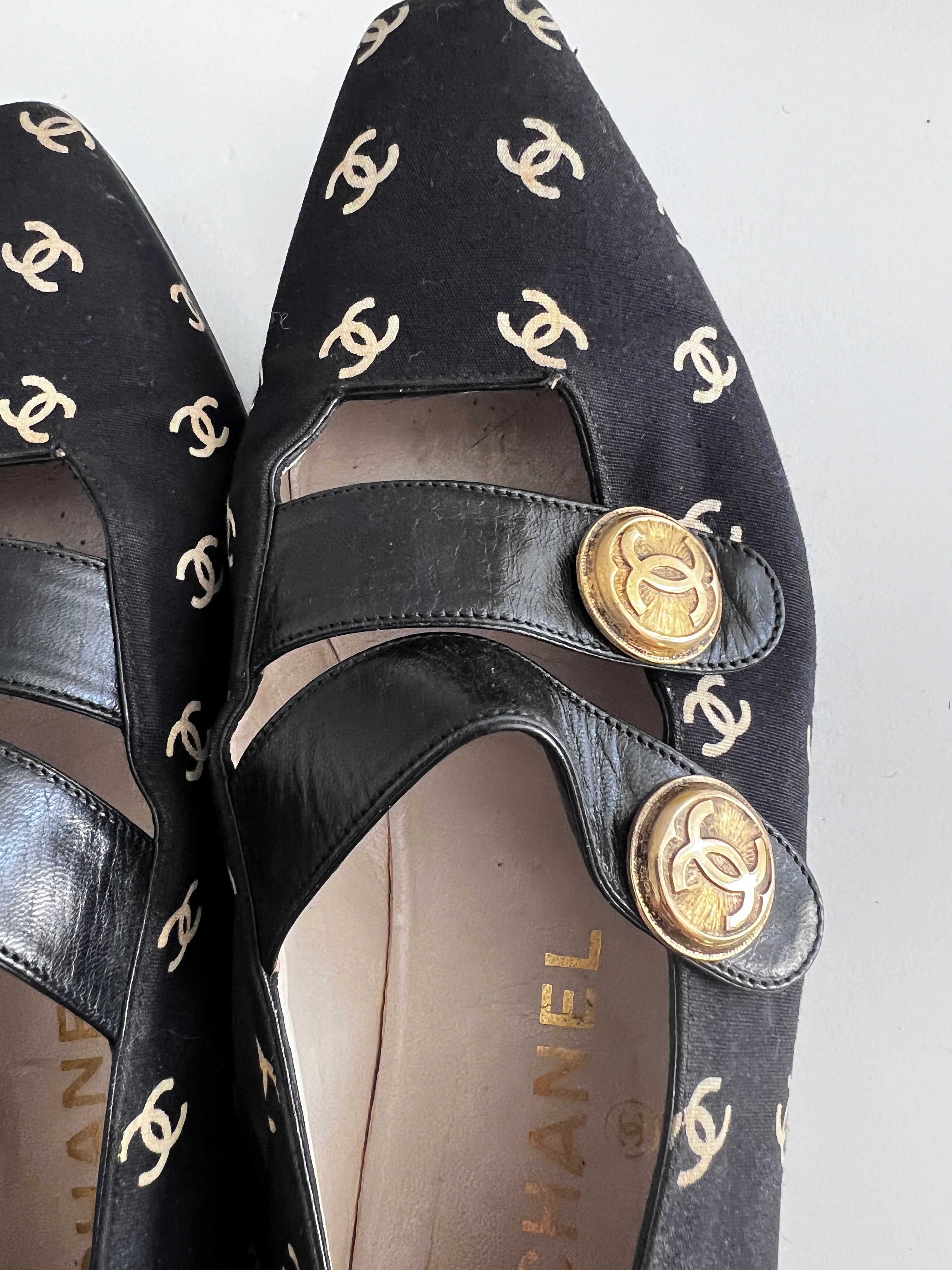 Vintage Chanel Canvas Logo Flap Shoes - Classic Designer Sneakers for Women | Perfect for Casual Outfits, Street Style & Fashion Events