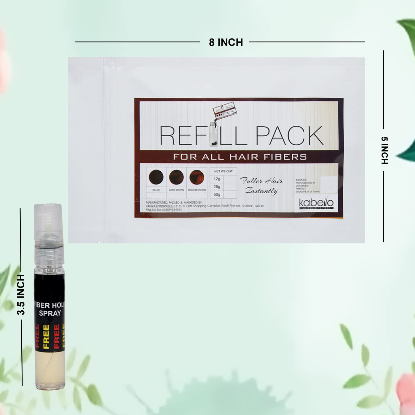 Kabello Hair Building Fibers Refill Pack - 12g Medium Brown for Thinning Hair | Conceals Bald Spots & Adds Volume | Perfect for Daily Use, Special Occasions & Confidence Boosting