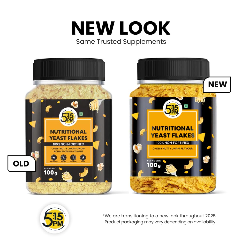 5:15 PM Nutritional Yeast Flakes - Unfortified 100g | Gluten-Free Vegan Seasoning | Rich in B Vitamins & Fiber | Non-GMO, Nutty Cheesy Flavor | Perfect for Popcorn, Pasta & Vegan Cooking