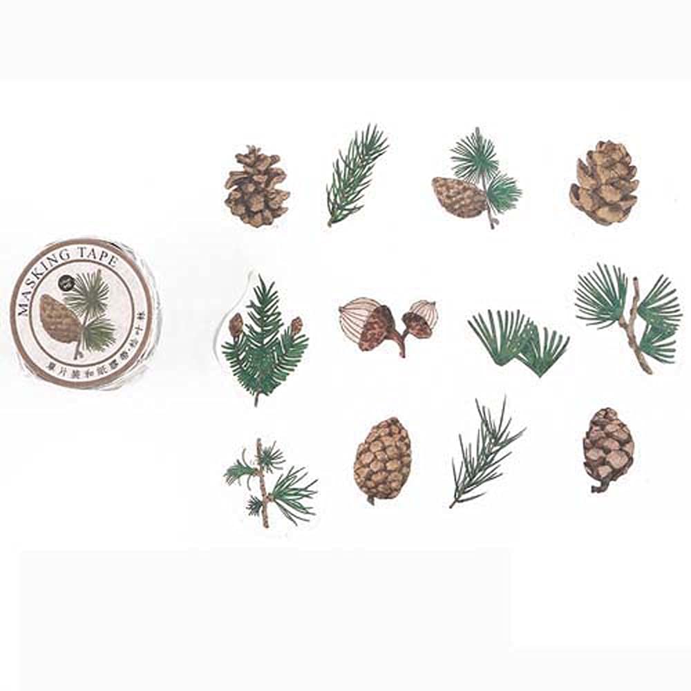 Vintage Floral Masking Tape Set - Decorative DIY Scrapbooking Supplies with Flower Petals, Fern Leaves, Butterflies & Mushrooms Patterns for Journaling, Planner Decor, Art Crafts (Ideal for Bullet Journals, Gift Wrapping & Home Decoration)