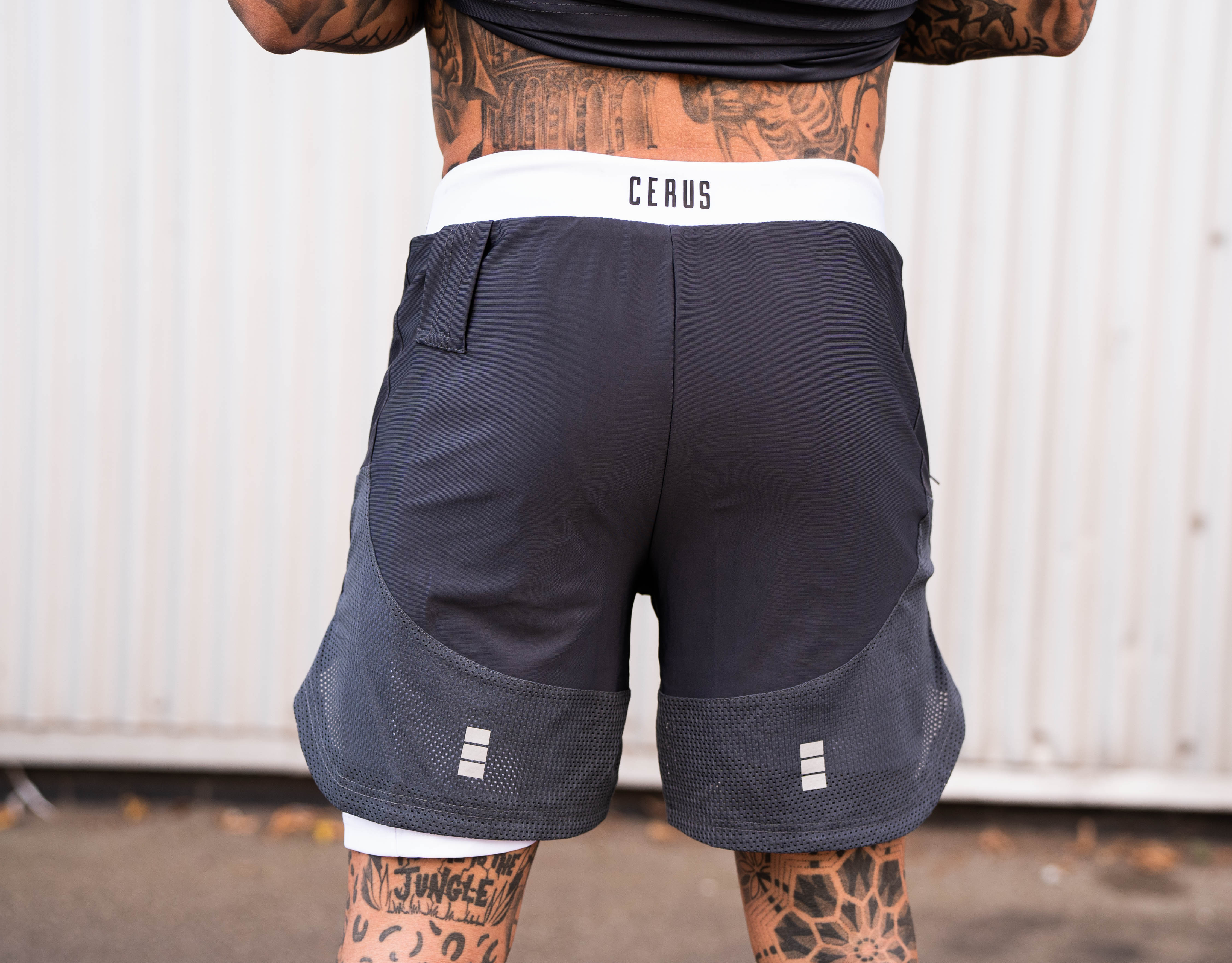 Cerus Grey Hybrid 2-in-1 Running Shorts for Men - Quick-Dry Athletic Workout Shorts with Built-in Liner - Perfect for Gym, Jogging & Outdoor Activities