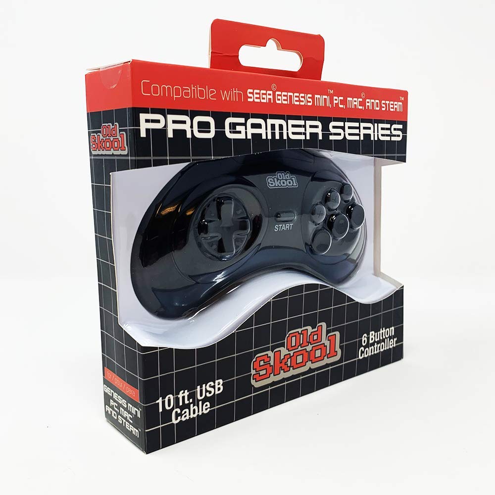 6-Button USB Arcade Controller for Sega Genesis Mini, PS3, PC, Mac - Gaming & Retro Console Fun
