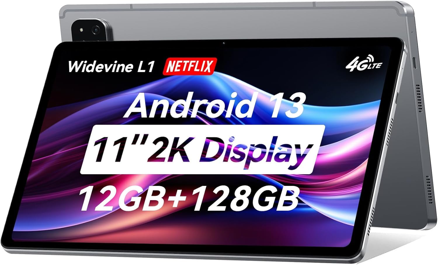 ALLDOCUBE iPlay60 11 Inch Android 13 Tablet - 12GB RAM 128GB ROM (Expandable to 1TB), 2000x1200 FHD Display, 7000mAh Battery, 4G LTE & GPS - Powerful Gaming Tablet for Adults with Widevine L1 NFE & Dual Cameras (5MP+16MP) - Perfect for Work, Entertainment & Travel