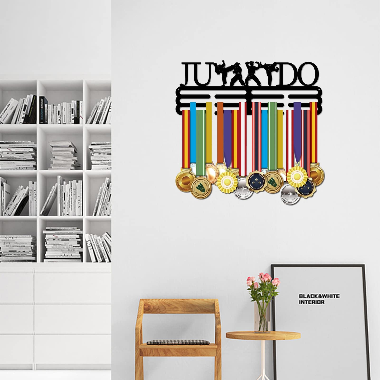 SUPERDANT Iron Sports Medal Display Holder - Wall Mounted Judo Competition Medal Hanger for Men - Perfect for Showcasing Martial Arts Achievements in Dojo, Gym or Home Decor