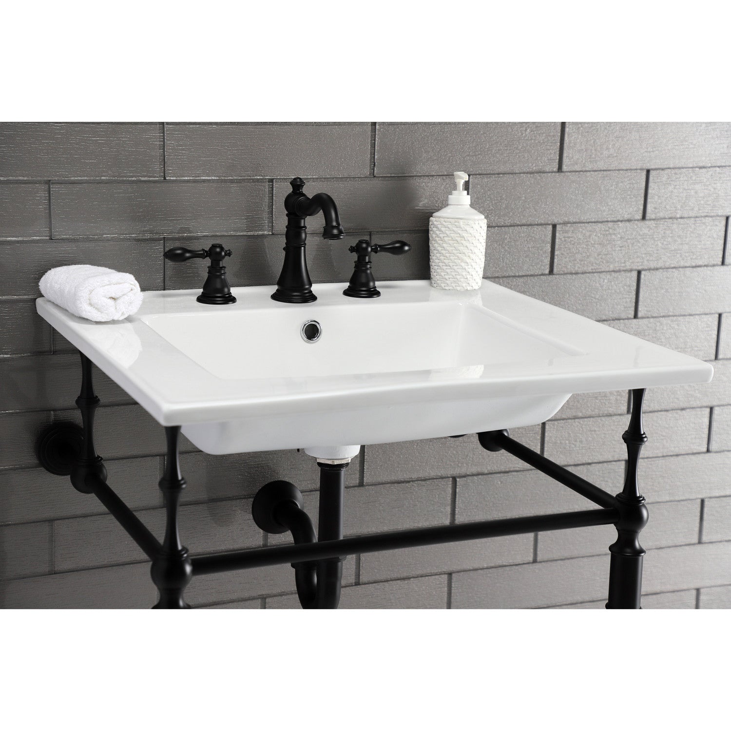 American Classic FSC1970ACL 3-Hole Widespread Bathroom Faucet with Brass Pop-Up Drain - Matte Black Finish for Vanity Sinks - Perfect for Modern Bathroom Renovations