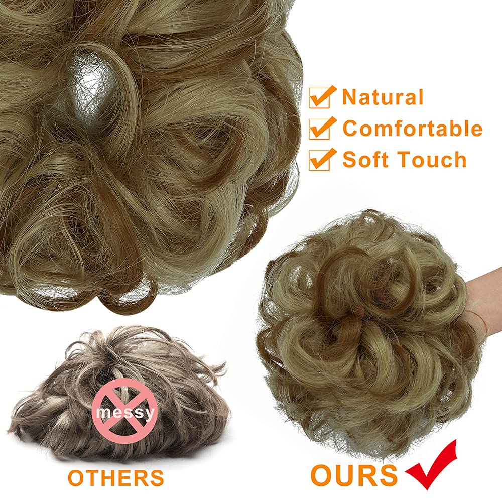 Messy Bun Hair Extensions - Thick Updo Scrunchies 2PCS for Ponytail & Hairstyles