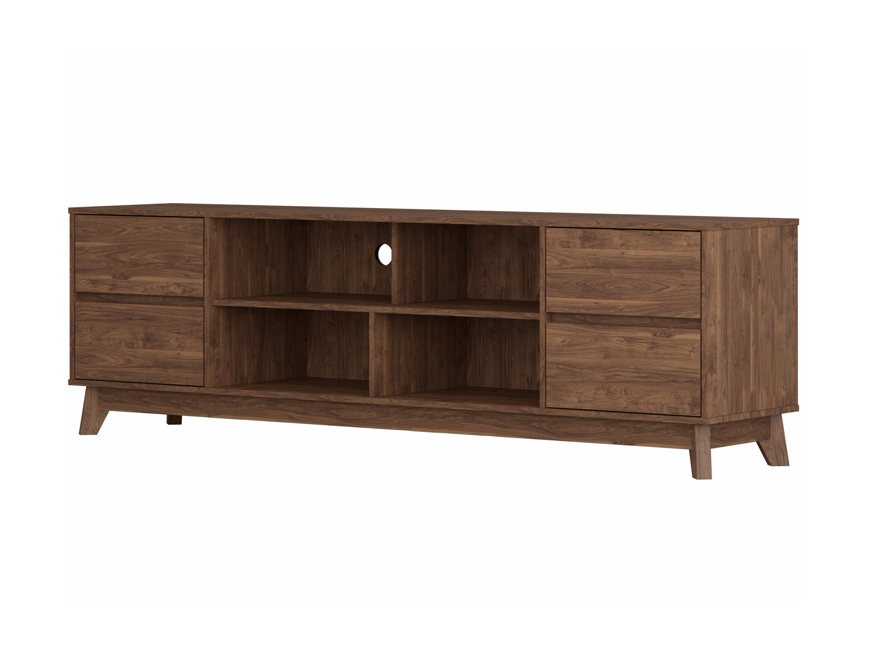 Modern Brown TV Stand for TVs up to 85 Inches - Sturdy Entertainment Center with Storage Shelves for Living Room, Bedroom, or Home Theater Setup