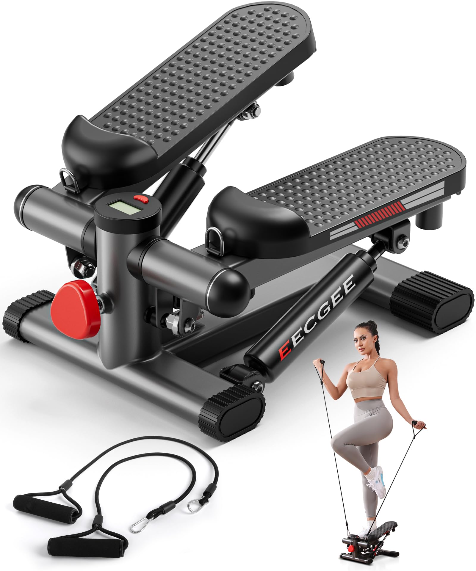 Mini Stepper with Hydraulic Resistance - Portable Stair Climbing Exercise Machine for Home Gym, Cardio & Leg Workout | Perfect for Small Spaces, Office & Apartment Fitness