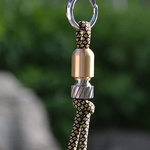 Paracord Bead EDC Necklace Bead Stopper - Brass & Titanium Survival Gear for Outdoor Adventures, Hiking, Camping & Everyday Carry