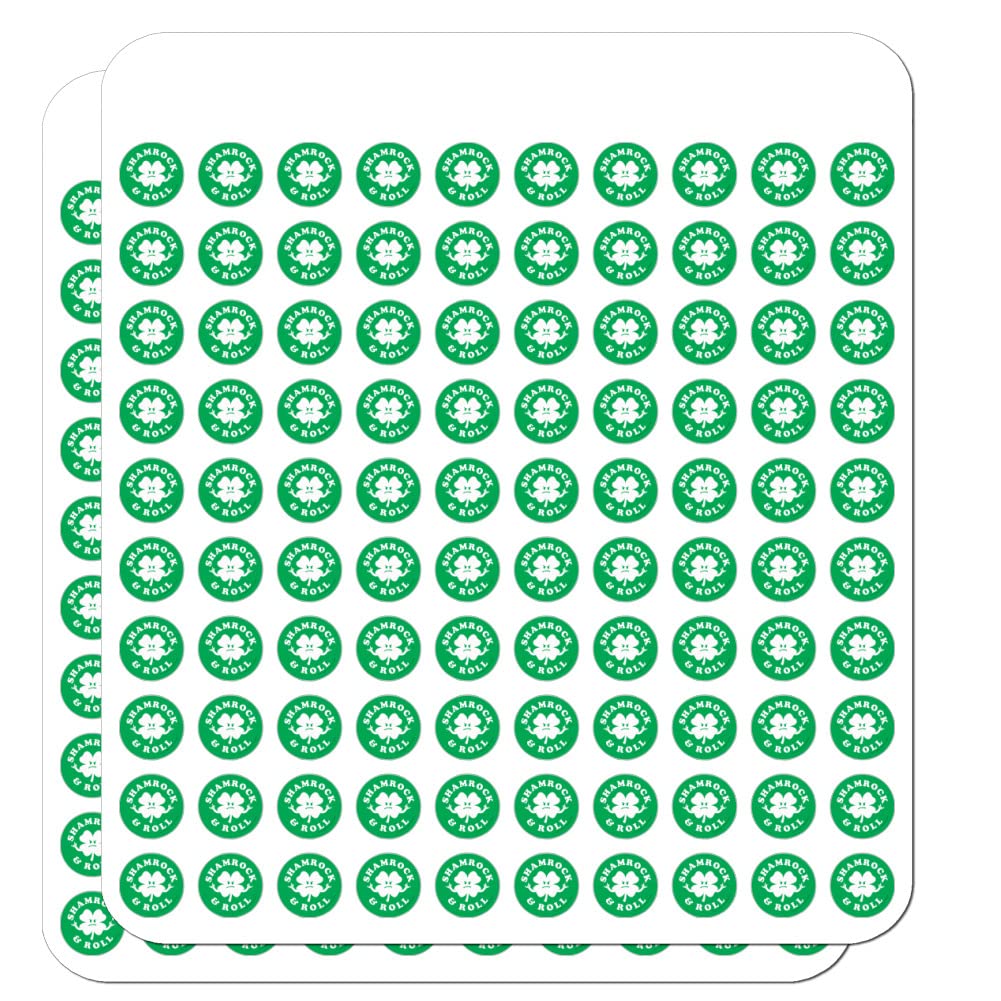 Shamrock and Roll Irish Rock Funny Stickers - Humorous Planner & Calendar Decals for Scrapbooking, Crafting, DIY Projects | Perfect for Bullet Journals, Gift Wrapping, Party Decorations