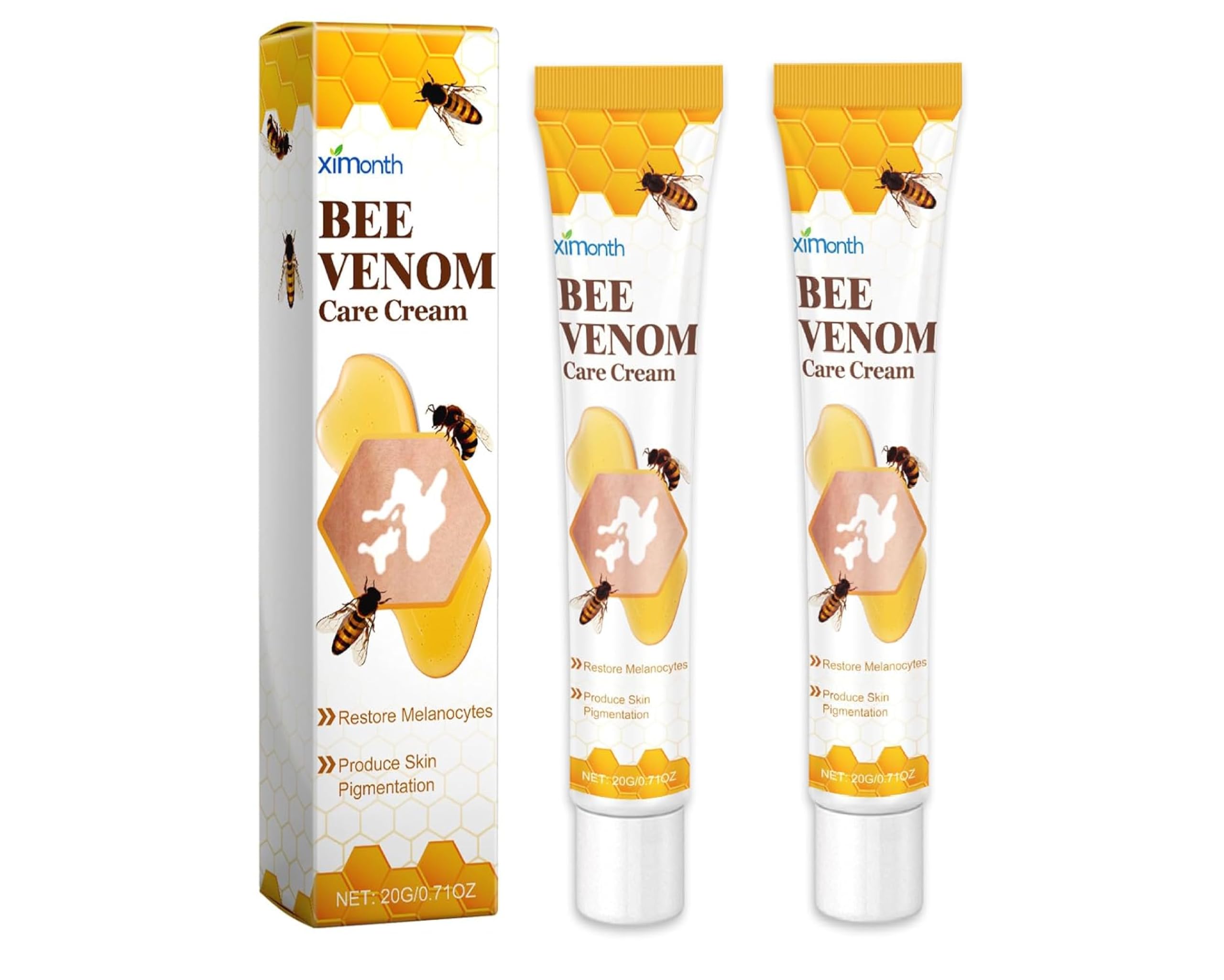 Ximonth Bee Venom Anti-Aging Face Cream for Wrinkles & Dark Spots - 1.42oz Skin Repair Treatment with Collagen Boost - Brightening Moisturizer for Dry & Sensitive Skin (2 Pack) | Day & Night Use for Radiant Complexion