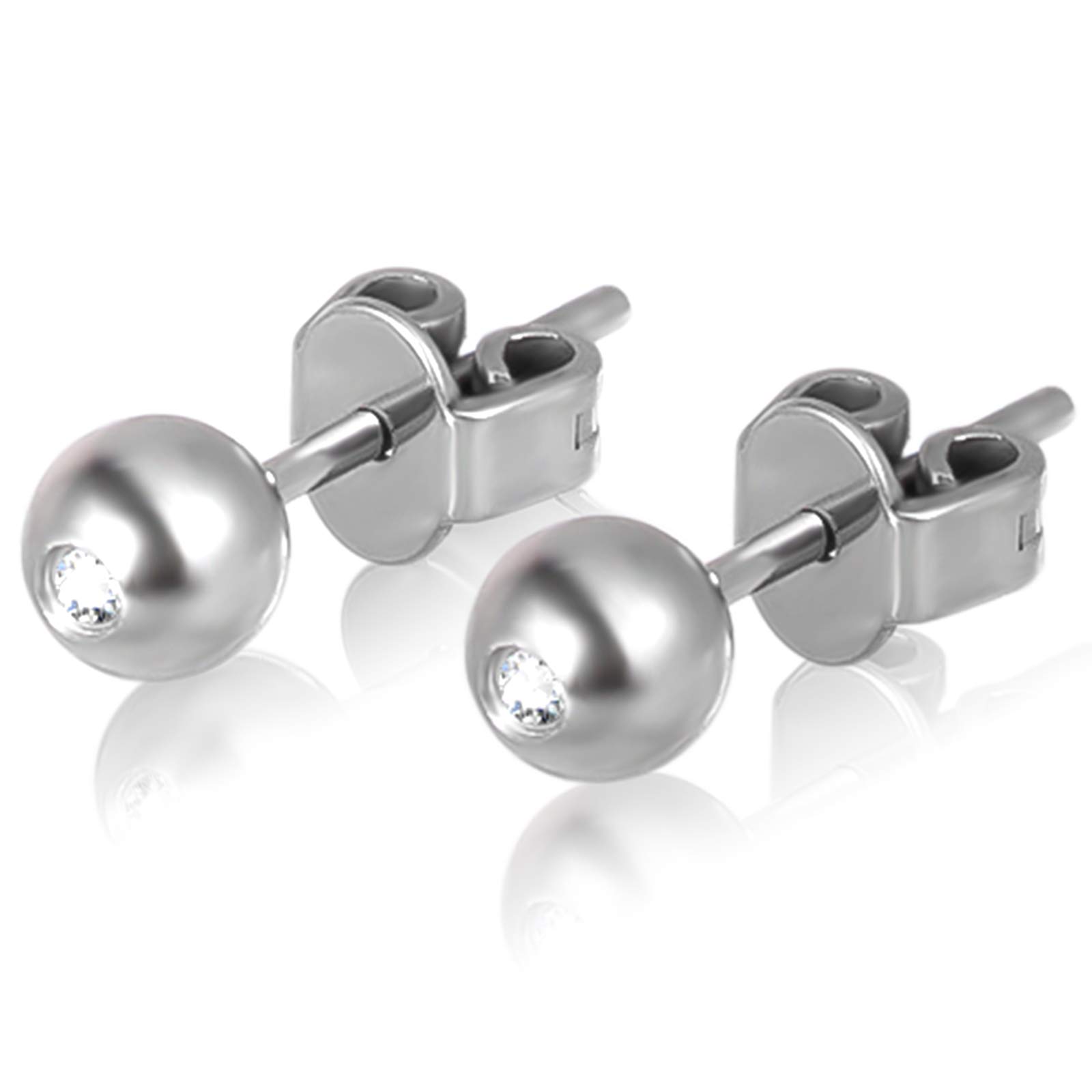 Hypoallergenic Titanium Stud Earrings for Women with Sensitive Ears - 3mm/4mm/5mm Ball Studs - Perfect for Everyday Wear, Work & Special Occasions
