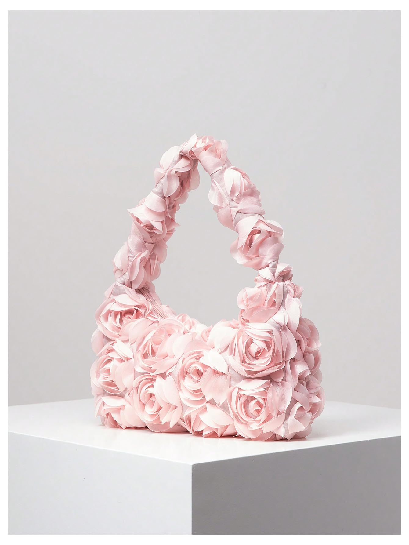 Verdusa Women's 3D Rose Applique Shoulder Bag - Floral Hobo Handbag for Women, Fashion Crossbody Purse with Adjustable Strap, Perfect for Work, Shopping & Date Night