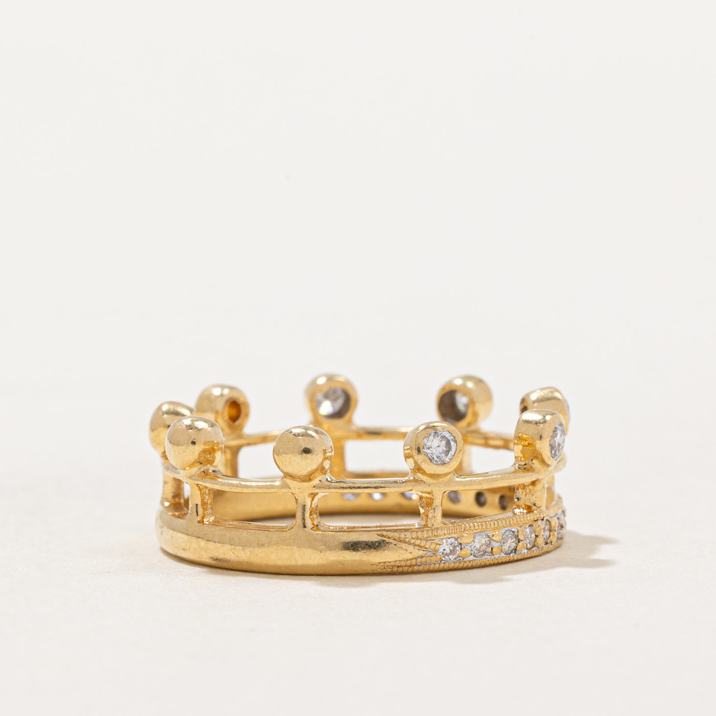 0.24ctw Diamond Crown Ring for Women - Size 5.5 - Elegant Wedding Band, Anniversary Gift, Promise Ring - Perfect for Engagement, Valentine's Day & Special Occasions