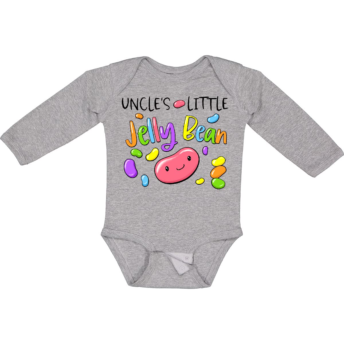Inktastic Uncle's Little Jellybean Cute Easter Baby Bodysuit - Adorable Long Sleeve Creeper for Newborns & Infants - Perfect for Easter Photos, Holiday Gifts & Family Celebrations
