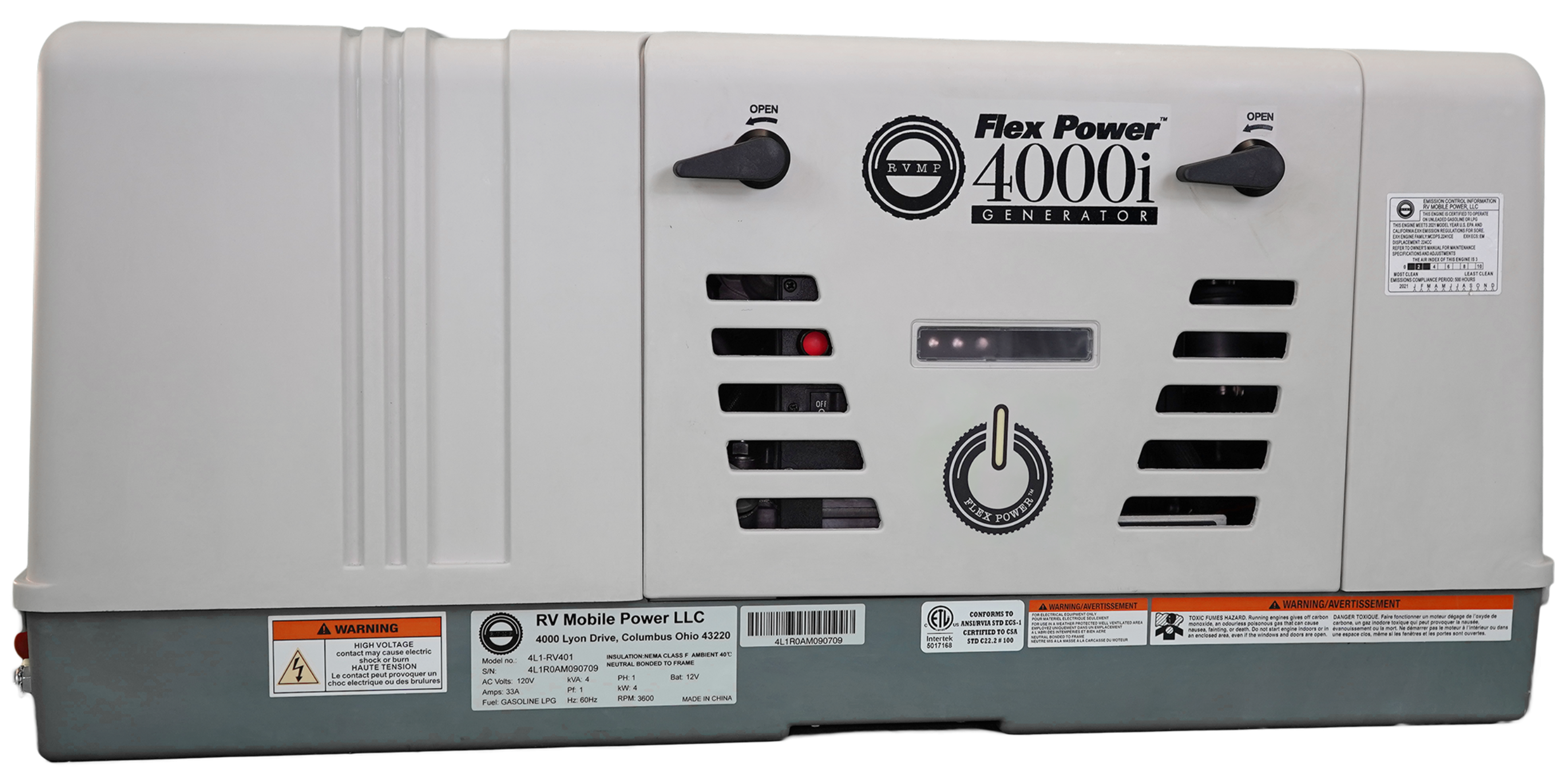 RVMP Flex Power 4000i Dual Fuel Portable Generator - Gas & Propane Powered - 4000W Inverter Generator for Camping, RV, Home Backup & Outdoor Power Needs