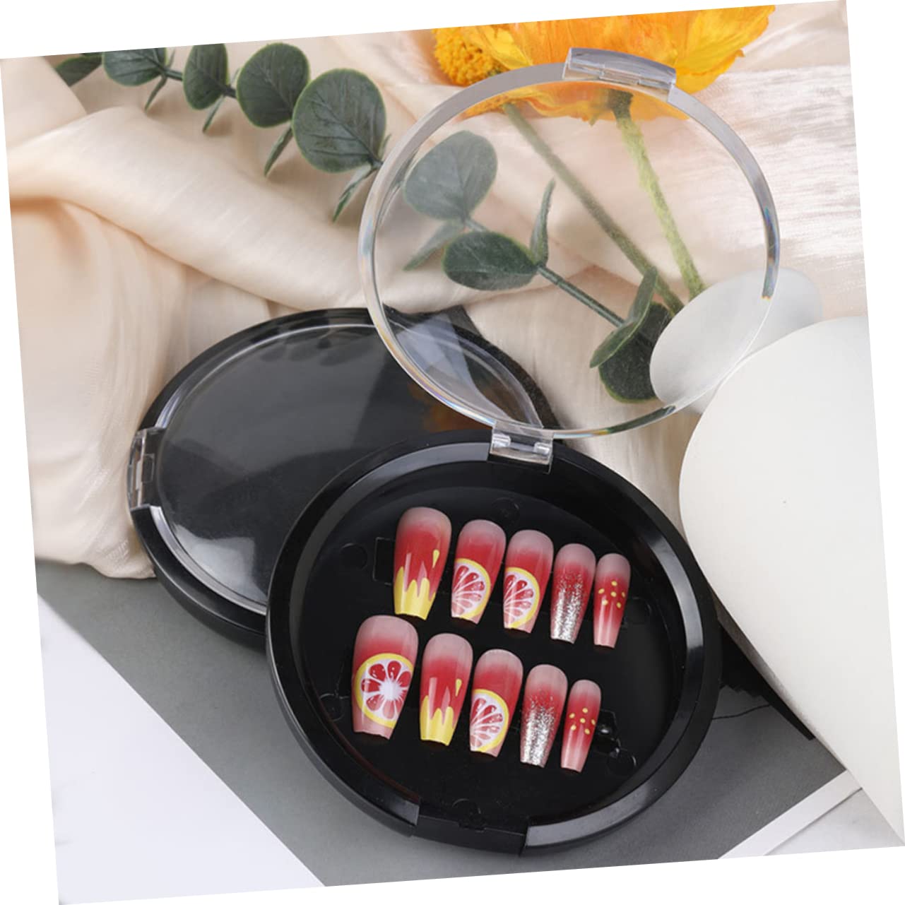 Minkissy Nail Tips Storage Box - Press on Nail Organizer Container for Acrylic Nails, False Nails & Nail Art Accessories - Perfect for Salon, Home Manicure & Travel Nail Care
