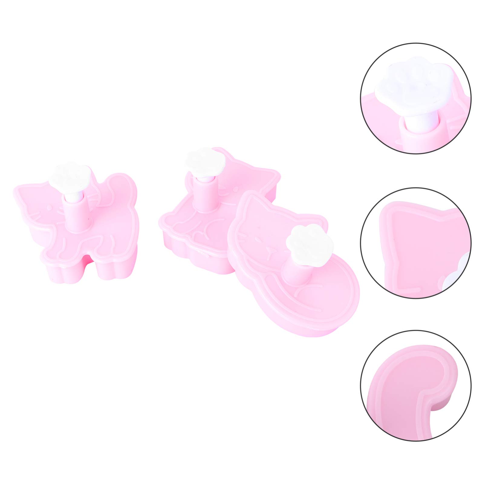 3pcs Cat Shaped Biscuit Molds - Cartoon Cookie Baking Tools for DIY Kitchen, Perfect for Birthday Parties & Holiday Baking