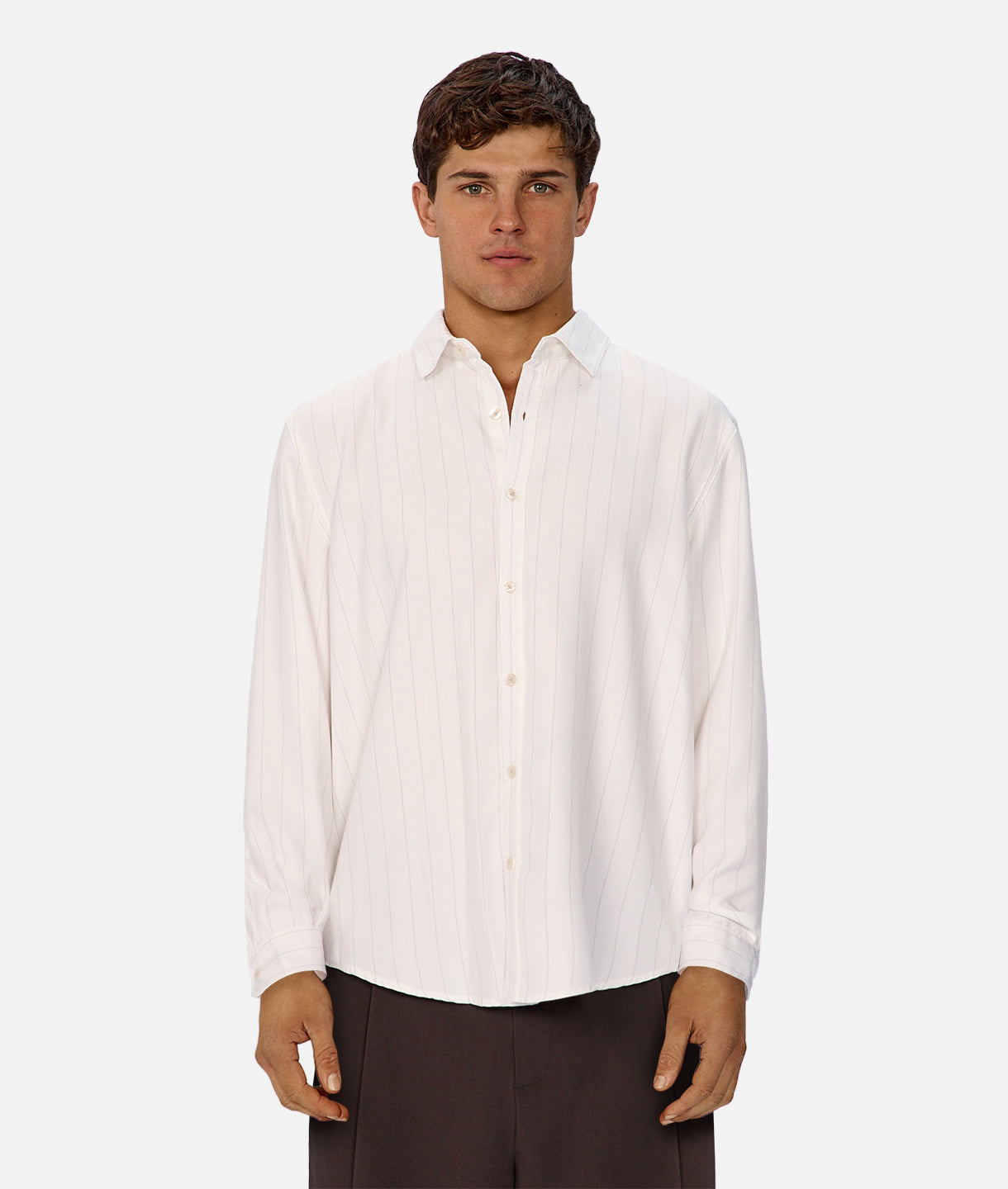 Premium Chaumont Long Sleeve Shirt - Off White & Grey | Comfortable Casual Wear for Men | Perfect for Office, Outings & Date Nights
