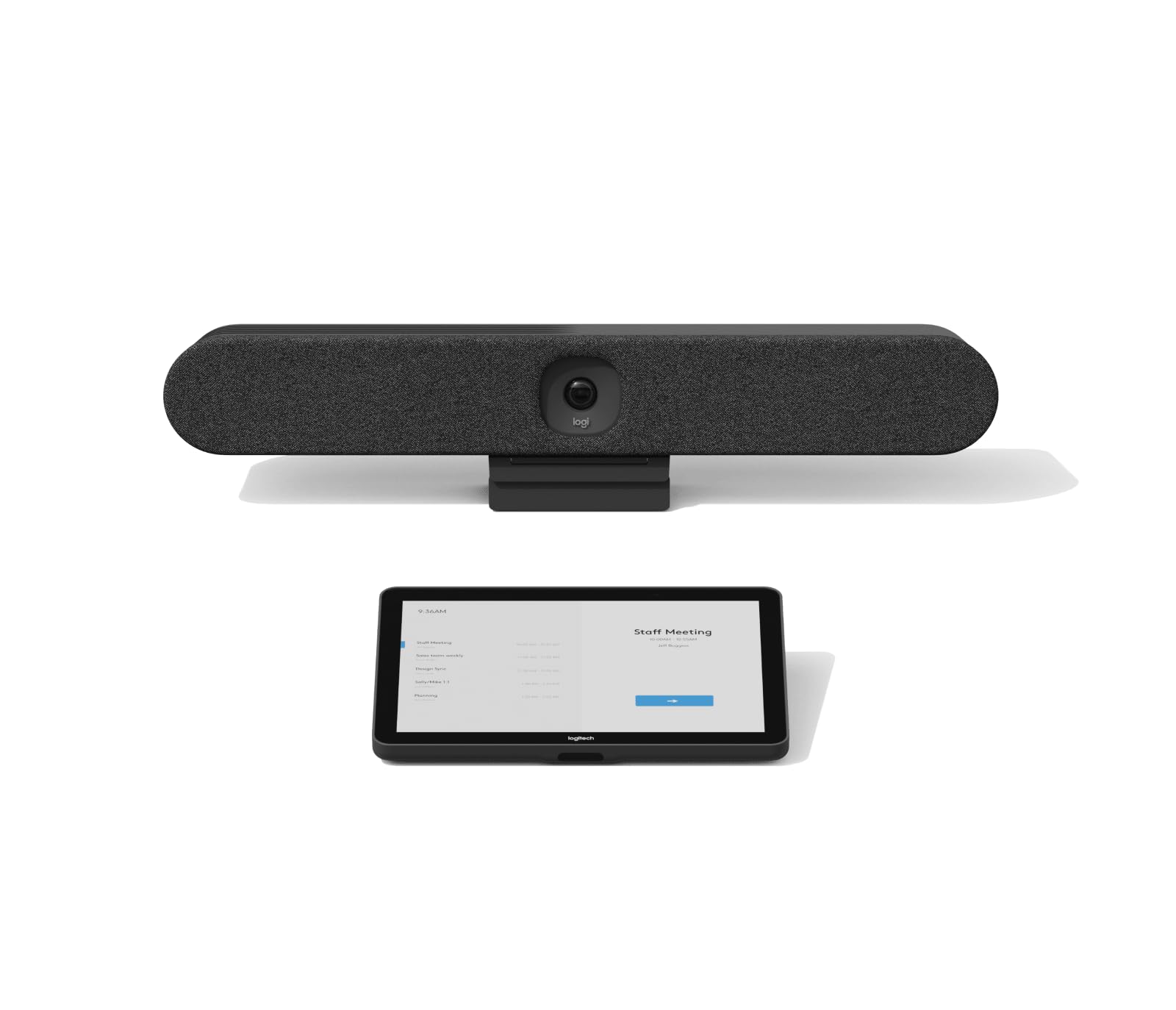 Logitech Rally Bar Huddle + TAP IP Video Conference System for Small Meeting Rooms - 4K Camera, All-in-One Video Bar with Speakerphone & Microphone - Perfect for Zoom, Teams & Webex Meetings