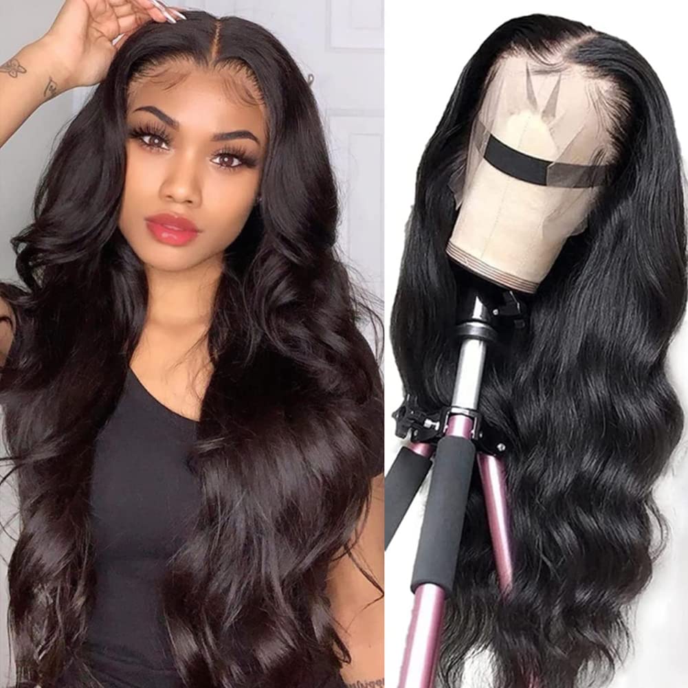 13x4 Lace Front Wigs Human Hair - Pre Plucked Body Wave Lace Frontal Wig with Baby Hair | 100% Brazilian Real Human Hair Wigs for Black Women | 150% Density Natural Color (20 Inch) | Perfect for Daily Wear, Cosplay & Special Occasions