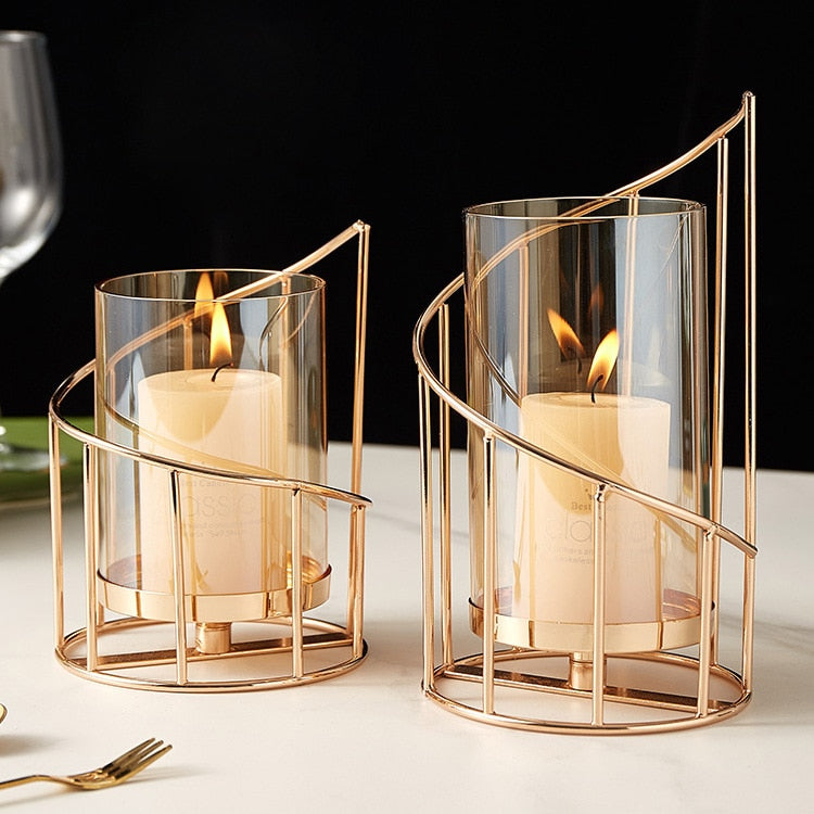 Elegant Glass Candle Holder for Home Decor - Romantic Dinner, Wedding Centerpiece & Relaxing Spa Atmosphere