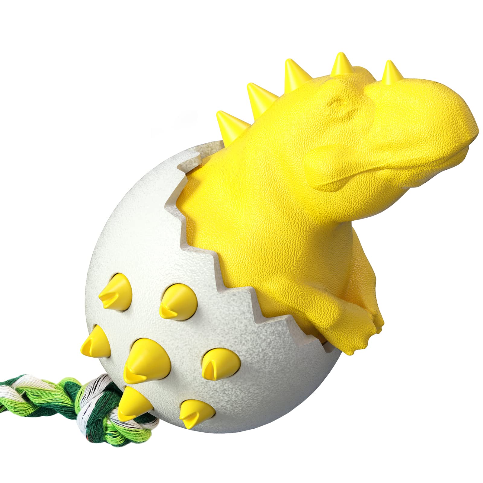 Durable Natural Rubber Dog Chew Toys for Aggressive Chewers - Dinosaur Egg Hard Teeth Toys for Training & Teeth Cleaning - Interactive Fetching & Chasing Toys for Small to Medium Dogs - Perfect for Playtime, Training & Dental Care at Home or Outdoors