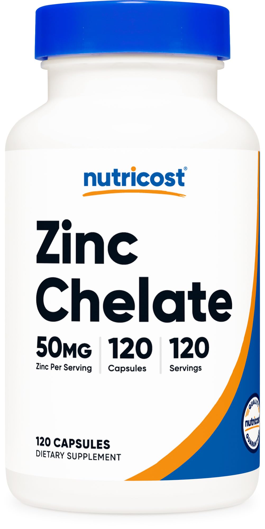 Nutricost Zinc Chelate 50mg, 120 Vegetarian Capsules - Gluten Free, Non-GMO Supplement for Immune Support & Skin Health - Perfect for Daily Wellness Routine & Vegetarian Diet