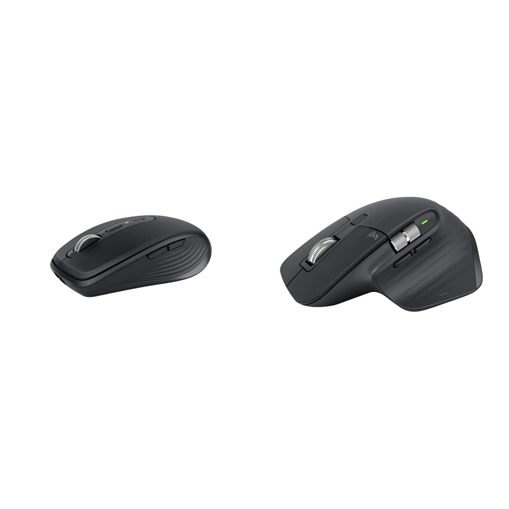 Logitech MX Anywhere 3 Wireless Mouse - Compact Ergonomic Design, 4000 DPI Precision, Fast Scrolling, Works on Any Surface - Perfect for Travel & Office Use | Logitech MX Master 3S Wireless Mouse - Ultra-Fast Scrolling, 8000 DPI, Ergonomic Comfort - Ideal for Designers & Productivity