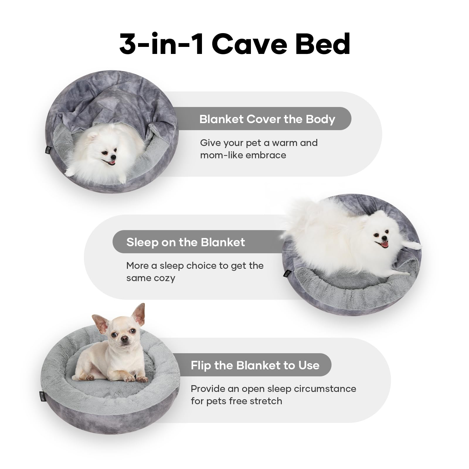 Cozy Hooded Dog Bed for Small Pets - Warm Cat Cave, Non-Slip & Washable - Perfect for Home & Travel