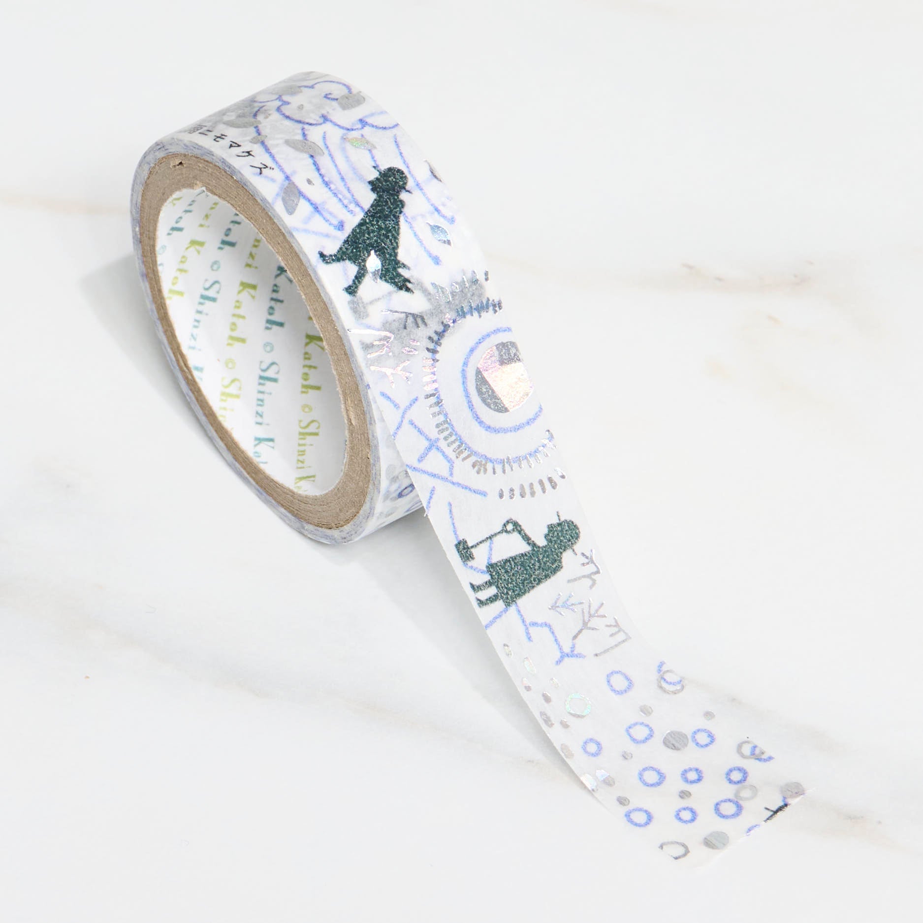 Shinzi Katoh Kirapika Masking Tape - Miyazawa Kenji Series #2 Decorative Washi Tape for Scrapbooking, Journaling & DIY Crafts - Perfect for Gift Wrapping, Bullet Journals & Home Decor