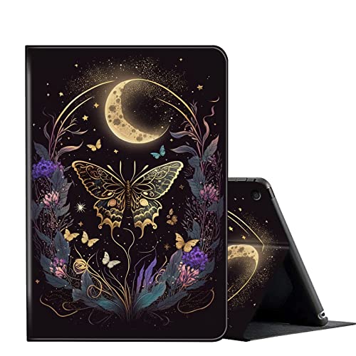 Butterfly Flowers & Gold Moon