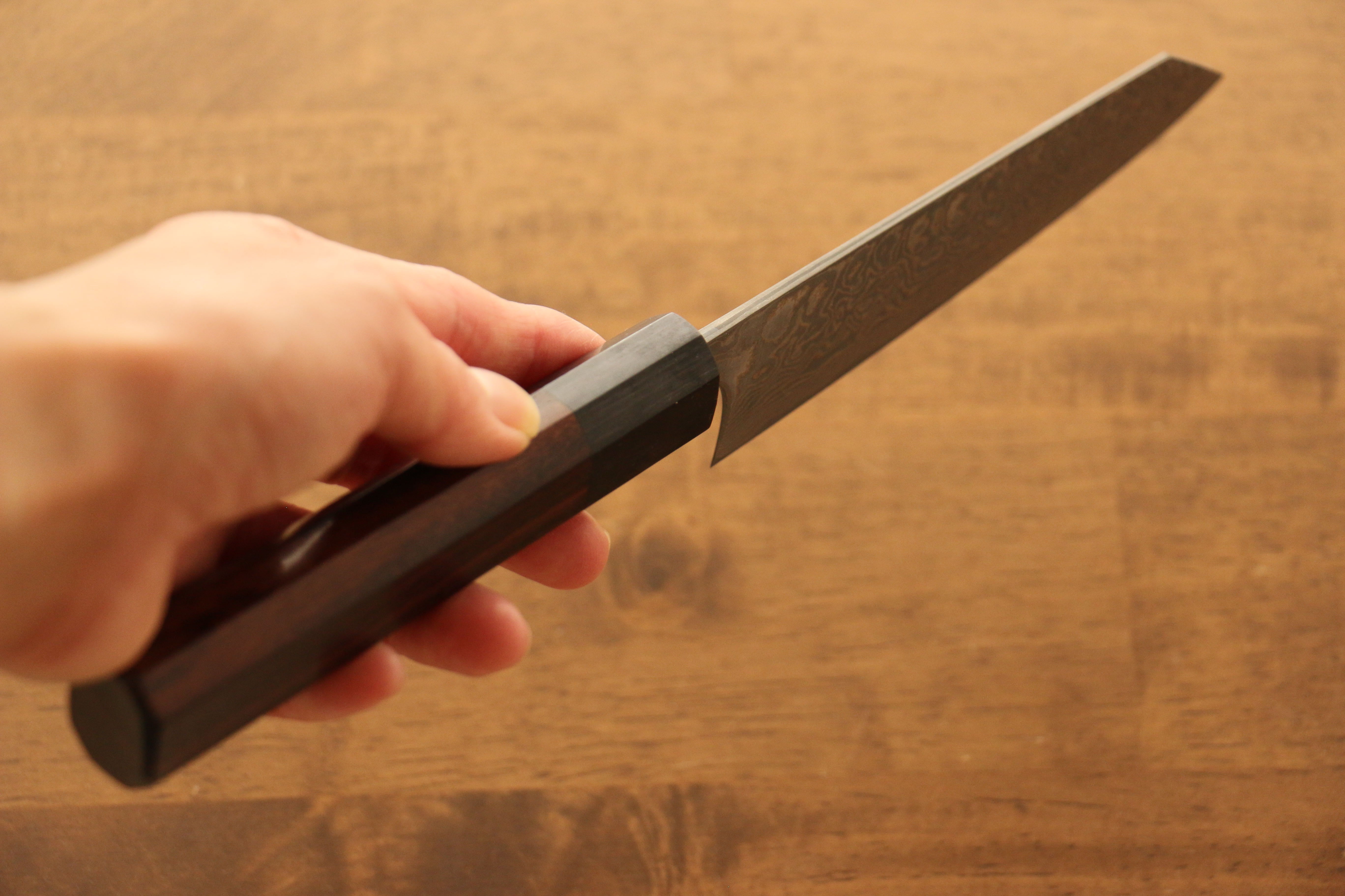 Masakage Kumo VG10 Damascus Small Bunka Knife 120mm with Shitan Handle - Premium Japanese Kitchen Knife for Slicing, Dicing & Precision Cutting
