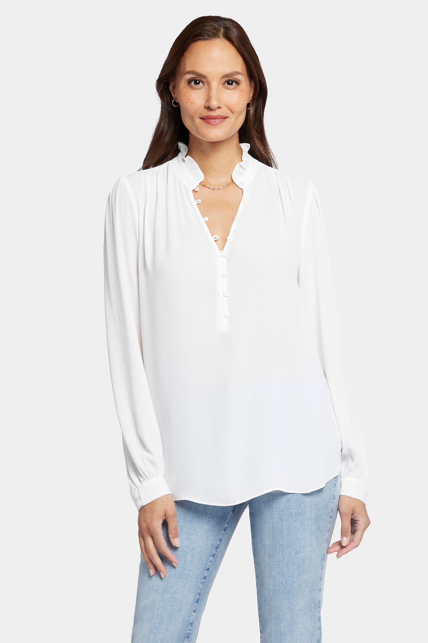 Hannah Blouse Women's Fashion Top in Optic White - Perfect for Office Wear, Casual Outfits & Special Occasions