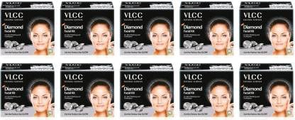 Diamond Facial Kit - 10-Piece Set with Cleanser, Toner, Glow Scrub, Gel, Cream & Oil-Free Moisturizer (50g x10) | Skin Polishing & Purification | Perfect for Spa Days & At-Home Skincare Routines