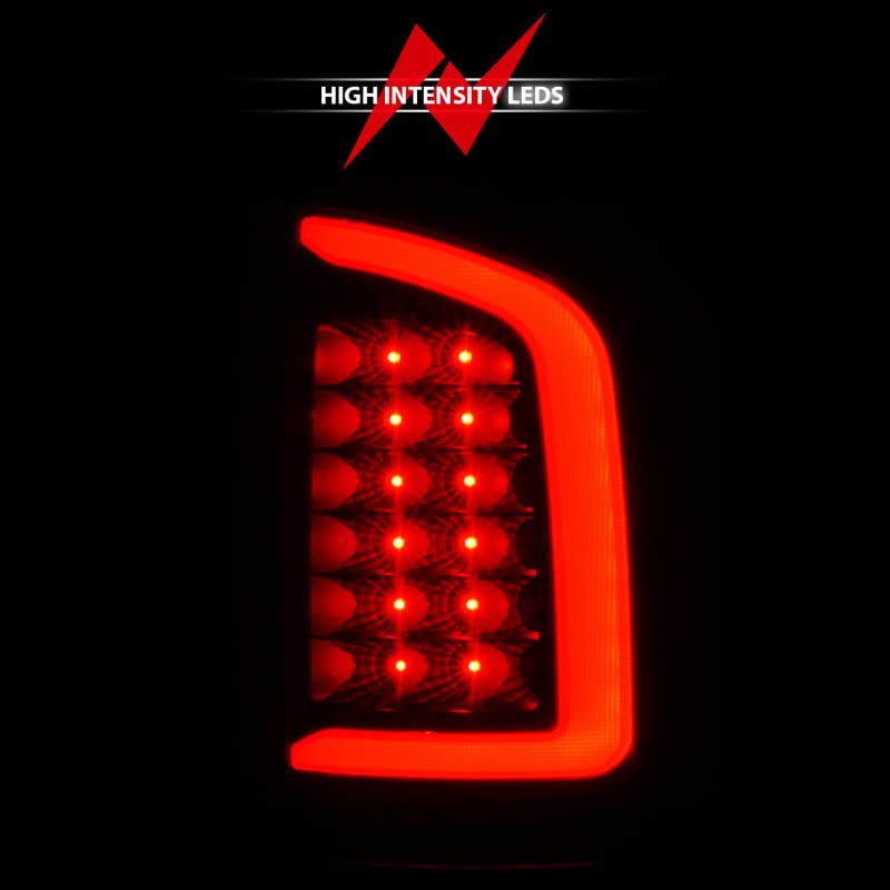 ANZO 311368 LED Tail Lights with Light Bar for 2002-2006 Dodge Ram 1500 - Black Housing & Clear Lens - Upgrade Your Truck's Style & Visibility for Night Driving & Off-Road Adventures
