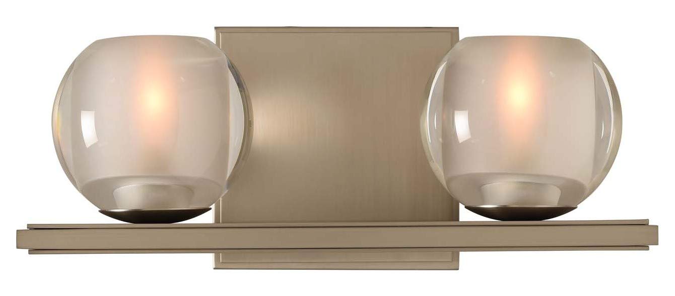 Corona 2-Light Bathroom Vanity Light Fixture in Satin Nickel Finish - Perfect for Modern Bathrooms and Powder Rooms