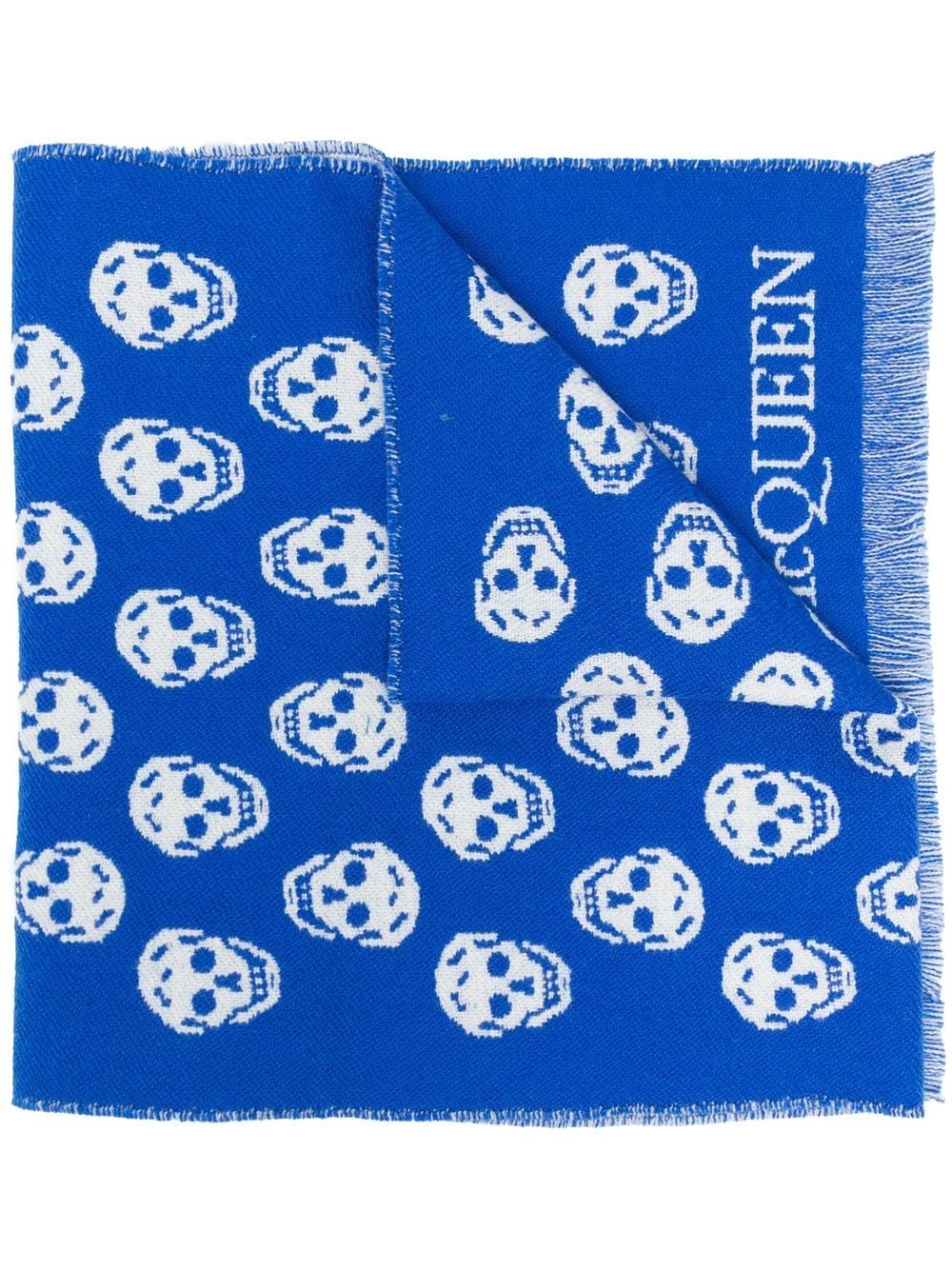 Alexander McQueen Blue Silk Scarf - Luxury Fashion Accessory for Women, Perfect for Gifts, Parties & Everyday Elegance