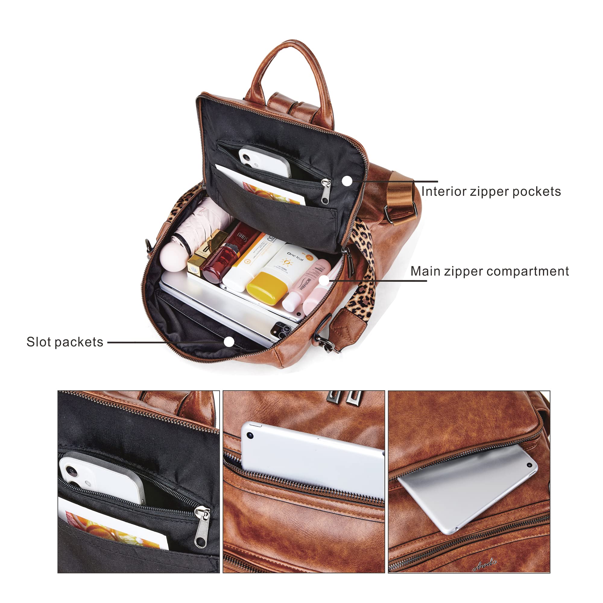 OPAGE Genuine Leather Backpack Purse for Women - Stylish Tassel Shoulder Bag, Large Designer Travel Backpack for Work, College & Daily Commute | Perfect for Office, School & Weekend Getaways