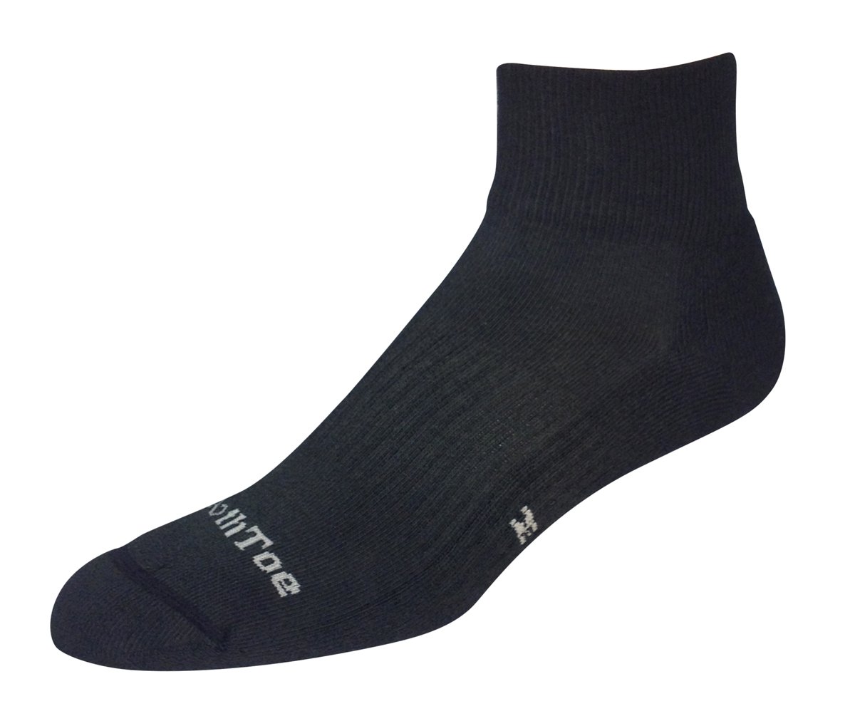 SmoothToe Compression Socks with Padded Sole - Quarter Length (1 Pair) for Running, Travel & Work - Improve Circulation & Reduce Swelling